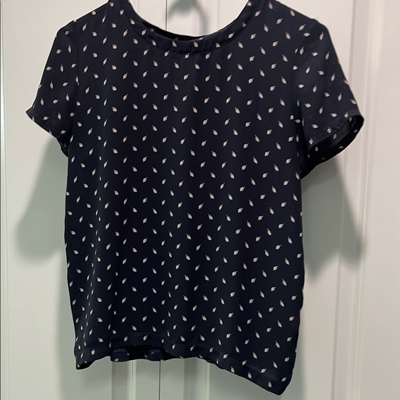 Navy Blue Patterned Women's Top - Picture 1 of 4